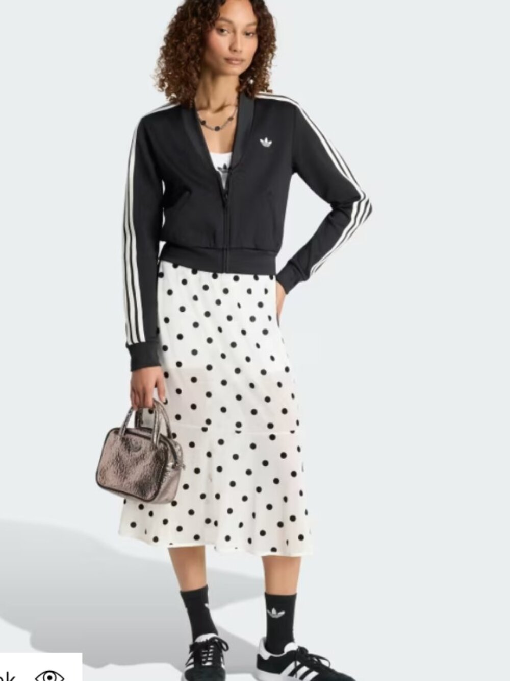 NWT Adidas White Sheer Polka Dot Midi Skirt